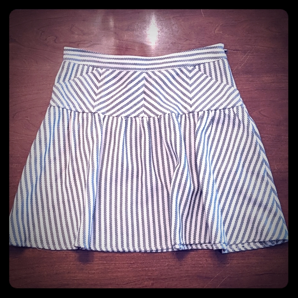 Diane von Furstenberg Black & White Chevron Skirt